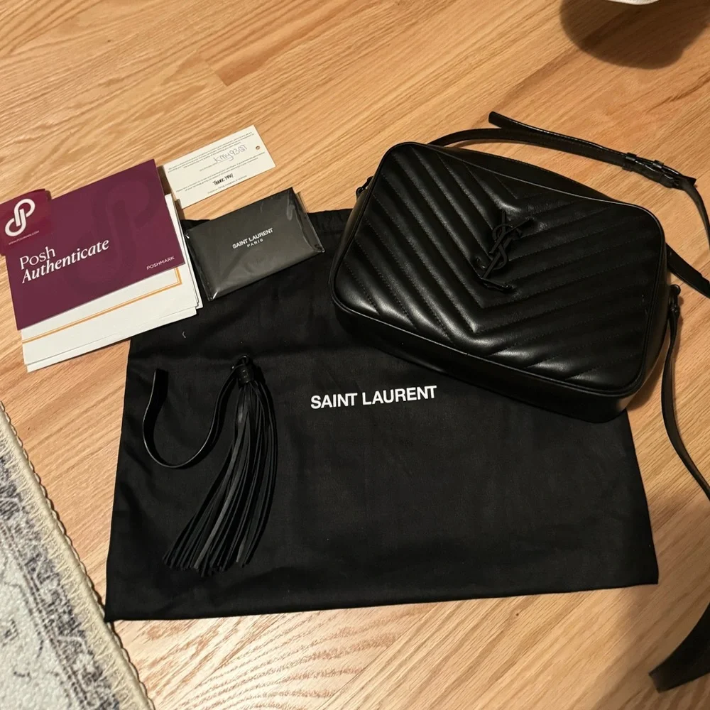 Yves Saint Laurent Black Quilted Leather Crossbody Bag